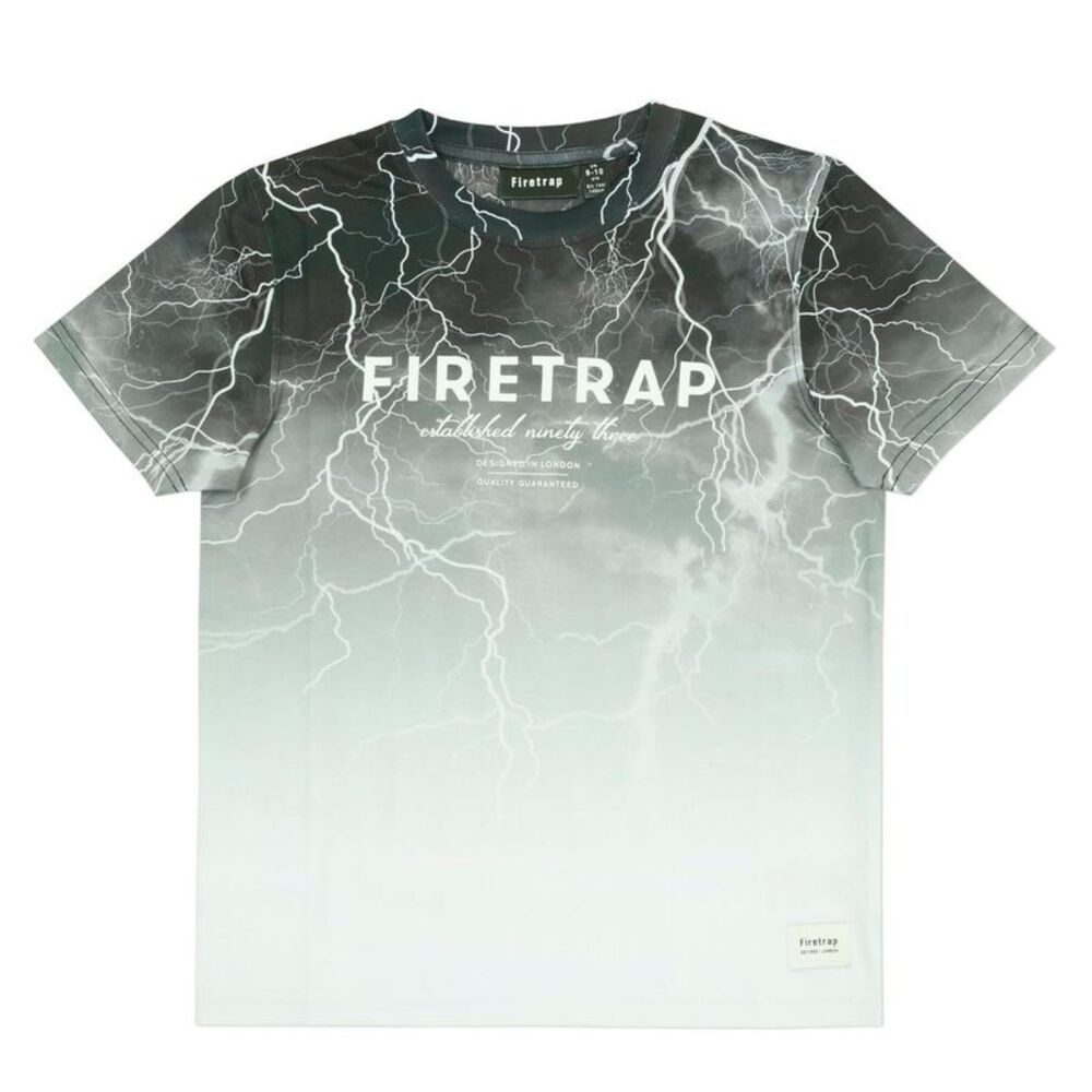 Firetrap Boys Sub All-Over Print T-Shirt / Light